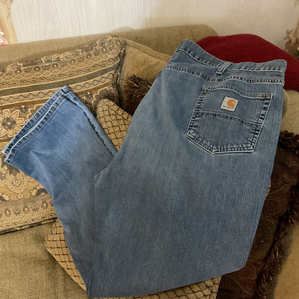 Mens Big 48X32 Carhartt Straight Leg Relaxed Fit Jeans Pants Vtg GUC Grandpa